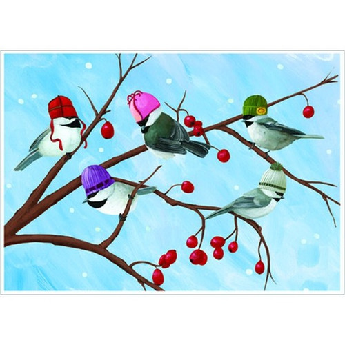 Five Birds Christmas Card