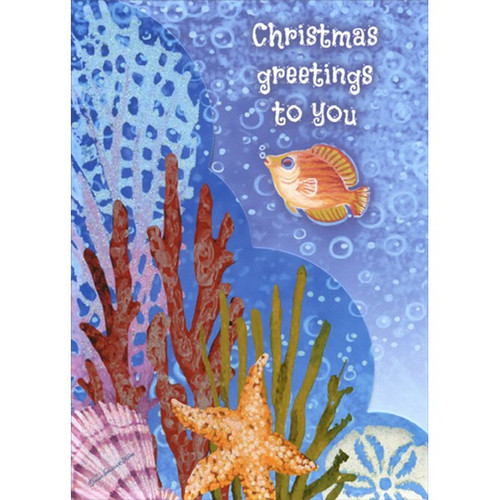 Holiday Sea Life : Liz Goodrick-Dillon Die Cut Christmas Card