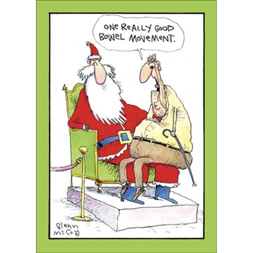 One Good BM Box of 12 Funny / Humorous Christmas Cards: One really good bowel movement.