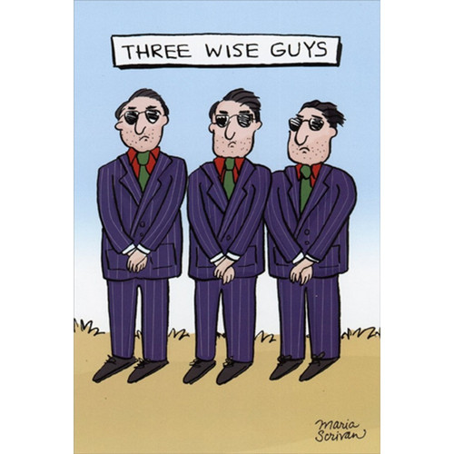 Three Wise Guys Box of 12 Humorous : Funny Christmas Cards: Three Wise Guys