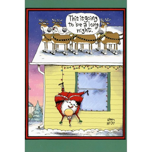 Long Night Box of 12 Funny / Humorous Christmas Cards: This is going to be a long night.