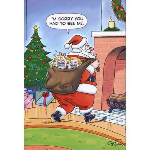 Santa Kidnap Box of 12 Funny Christmas Cards: I'm sorry you had to see me.