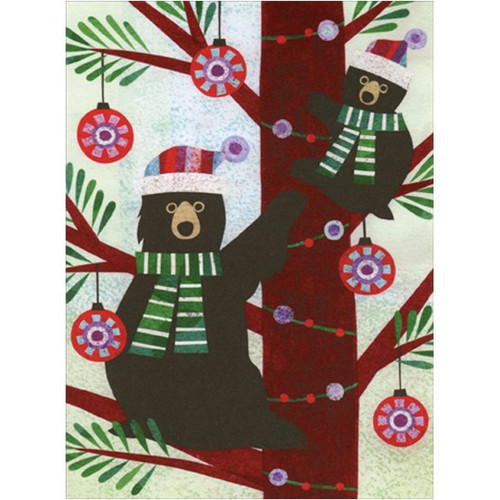 Bears Climbing Tree: Kim Conway Christmas Card