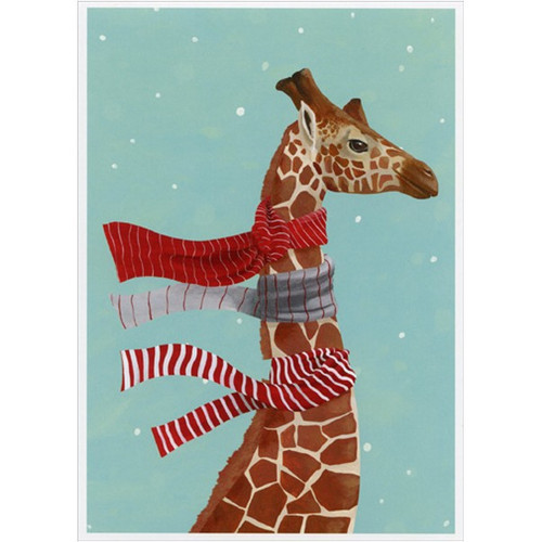 Giraffe Wearing Scarves: Scott Church Christmas Card