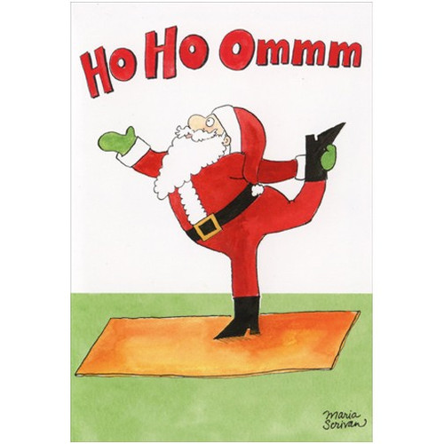 Ho Ho Ommm Box of 12 Funny Christmas Cards: Ho Ho Ommm