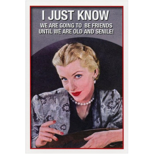 Old & Senile Funny / Humorous Birthday Card: I just know we are going to be friends until we are old and senile!