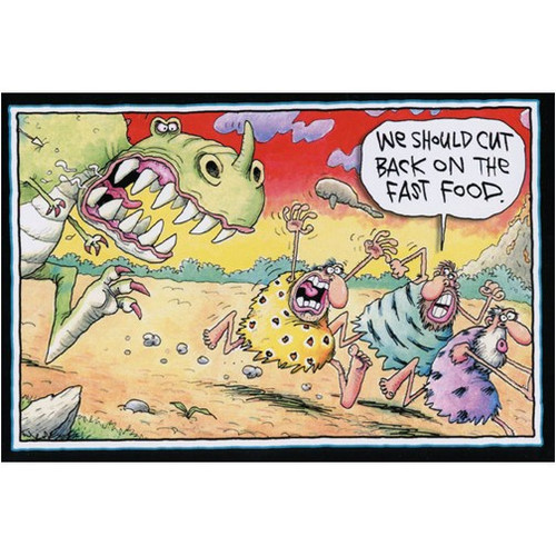 Fast Food Funny / Humorous McCoy Bros Birthday Card: We should cut back on the fast food.