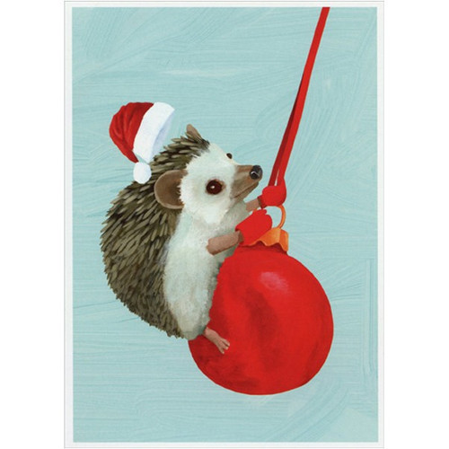 Hedgehog on Ornament: Scott Church Box of 15 Christmas Cards