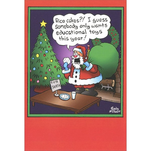 Screw the Diet Funny / Humorous Christmas Card: Rice Cakes?  I guess somebody only wants educational toys this year!
