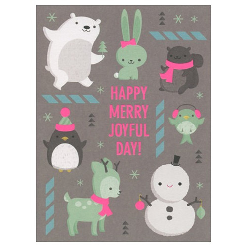 JustWink Happy Merry Joyful Day Box of 8 Christmas Cards: HAPPY MERRY JOYFUL DAY!