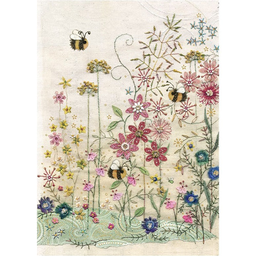 Bumble Bees in Meadow Blank Note Card