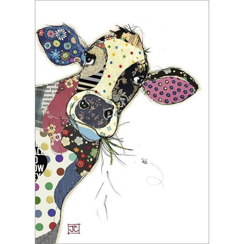 Multi Patterned Colorful Cow Blank Note Card