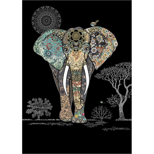 Decorative Elephant Blank Note Card