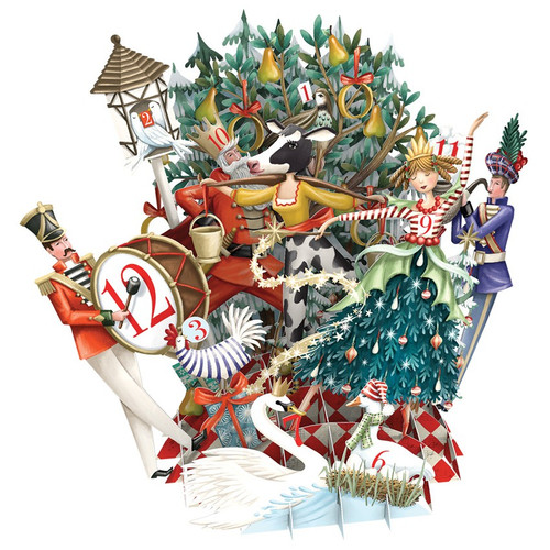 Twelve Days of Christmas 3D Pop Up Laser Cut Christmas Card