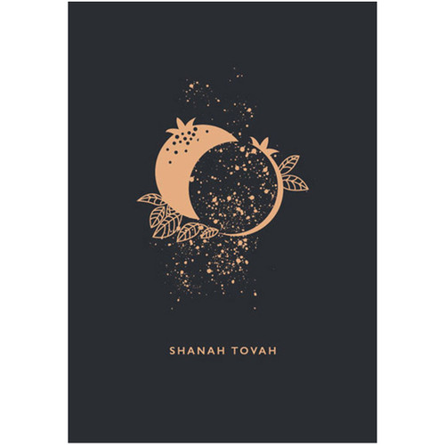 Shanah Tovah Gold Foil Letters on Black 'Peace and Blessings' Hanukkah Card: Shanah Tovah