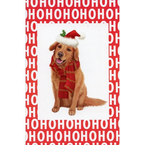 Ho Ho Ho Labrador Retreiver Dog Christmas Card: HO HO HO HO HO HO HO HO…