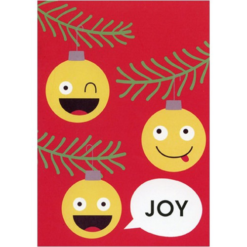 Emoticons: Merry, Joyful Christmas Card: Joy
