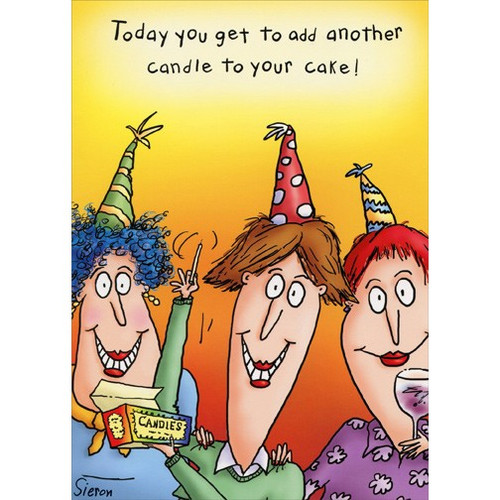 Add Another Candle Funny 80th Birthday Card for Her: Today you get to add another candle to your cake!