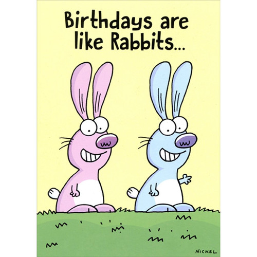 Two Rabbits in Grass Funny / Humorous Birthday Card | PaperCards.com
