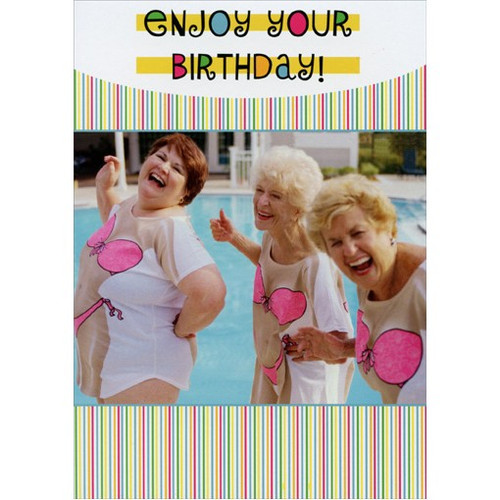 Bikini Tee Shirts Birthday Card: Enjoy Your Birthday!