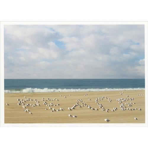 Peace : Birds on Beach Christmas Card