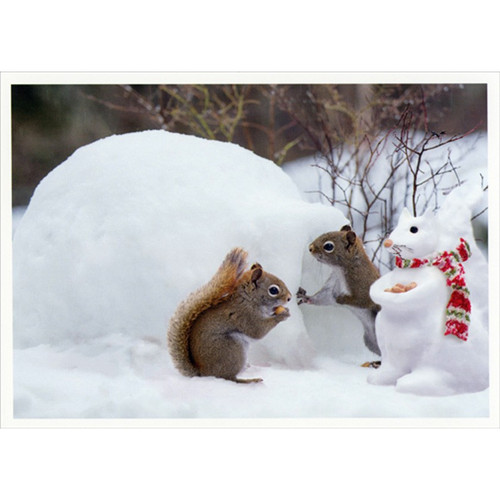 Squirrels, Igloo and Snow Squirrel Cute Christmas Card