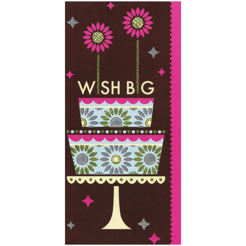 Wish Big Two Tier Birthday Cake Birthday Card: Wish Big