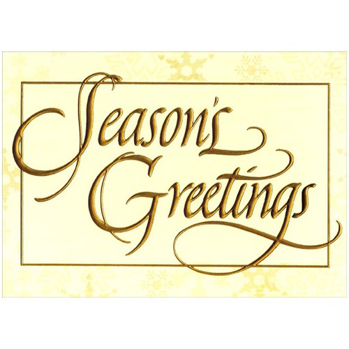 Season's Greetings - Gold Foil Holiday Card: Season's Greetings