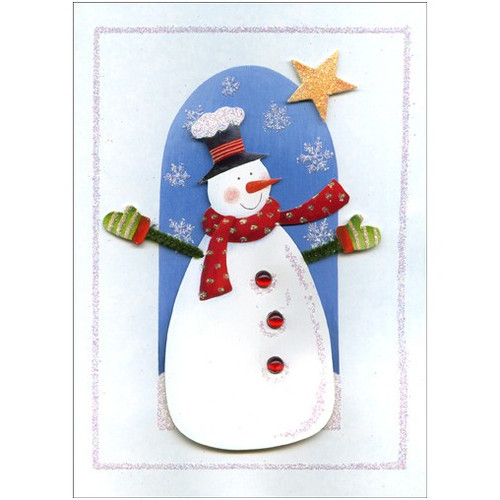 Snowman with Star Handmade Holiday Card