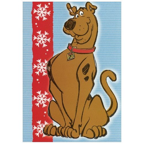 Scooby on Blue Background Christmas Card