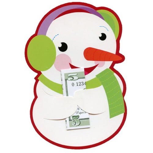 Snowman Money Grabber Christmas Money / Gift Card Holder Cards (6 Pack)