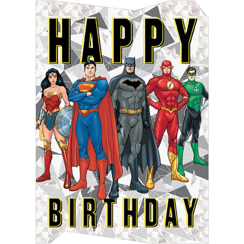 Justice League Die Cut Foil Superhero Birthday Card For Kids: HAPPY BIRTHDAY