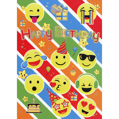 Birthday Emoticons Foil Birthday Card For Kids: Happy Birthday