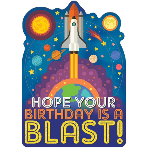 Rocket Blast Off Die Cut Foil Birthday Card For Kids: Hope Your Birthday Is A Blast!