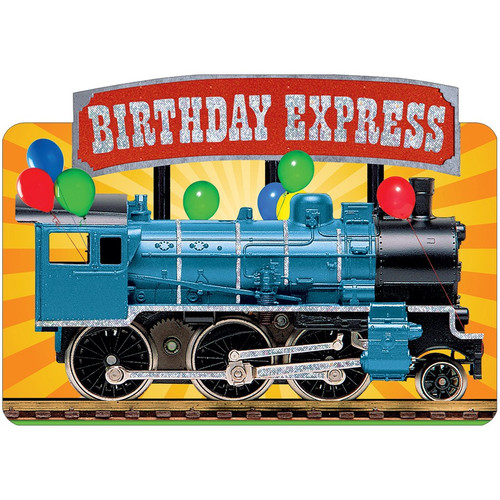 Birthday Express Train Die Cut Foil Birthday Card For Kids: Birthday Express