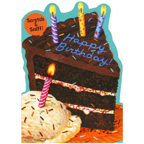 Chocolate Cake and Ice Cream Scratch and Sniff  Juvenile Birthday Card for Kids : Children: Happy Birthday! Scratch and Sniff!