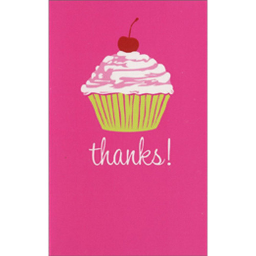 Cupcake Thanks Gift Enclosure Mini Blank Thank You Card: Thanks!