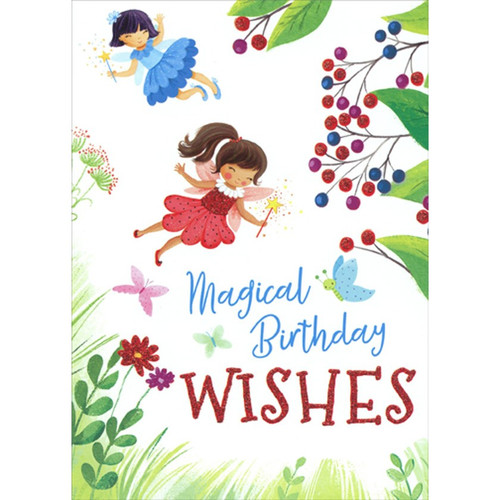 Magical Birthday Fairies Juvenile Birthday Card for Girls : Kids : Children: Magical Birthday Wishes