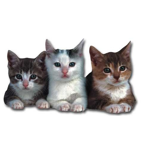 Three Kittens Die Cut Cat Blank Note Card
