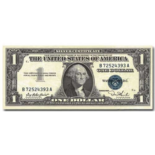 US One Dollar Die Cut Blank Note Card