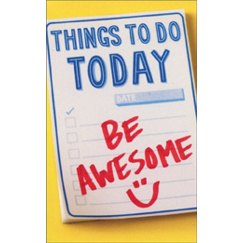 To Do List Mini Blank Gift Enclosure Card: Things To Do Today - Be Awesome