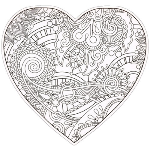 Heart Coloring Card Die Cut Blank Note Card