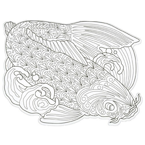 Koi Die Cut Coloring Card Blank Note Card