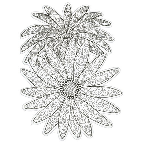 Daisies Die Cut Coloring Card Blank Note Card