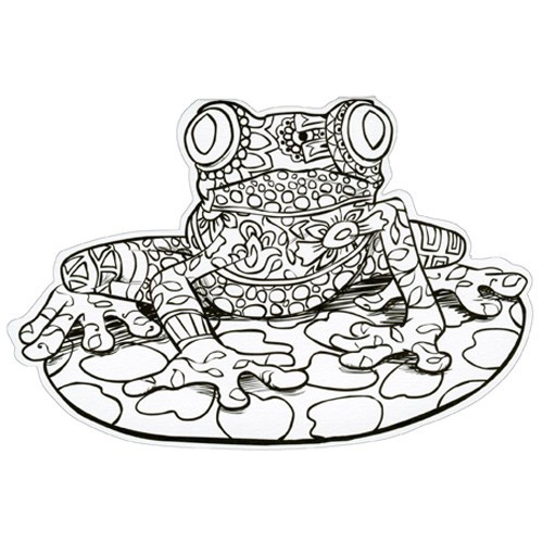 Frog Die Cut Coloring Card Blank Note Card