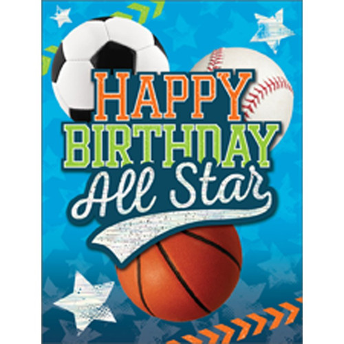 Sports All Star Mini Blank Gift Enclosure Card For Kids: HAPPY BIRTHDAY All Star
