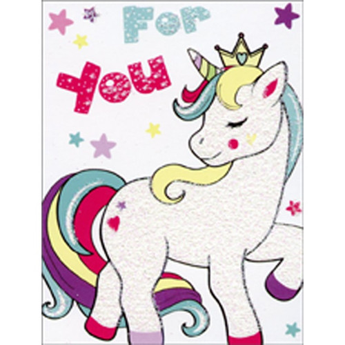 Unicorn Pony Mini Blank Gift Enclosure Card For Girls: For You