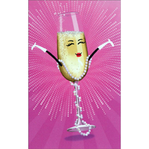 Champagne Girl Gift Enclosure Mini Blank Card