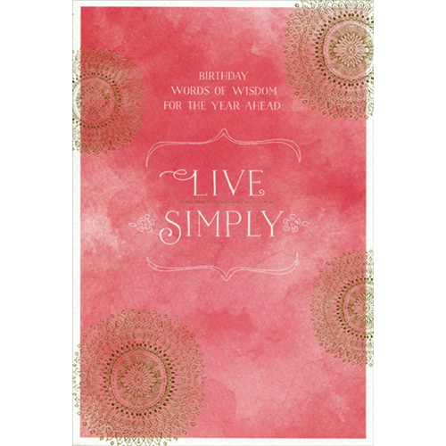 Live Simply Happy Buddha Funny / Humourous Feminine Birthday Card for Her / Woman: Birthday Words of Wisdom For The Year Ahead: Live Simply