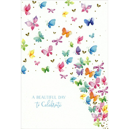 Beautiful Day Butterflies Happy Buddha Feminine Birthday Card for Her / Woman: A Beautiful Day to Celebrate